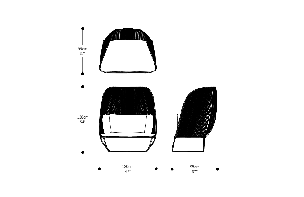 Image of the main dimensions of the product